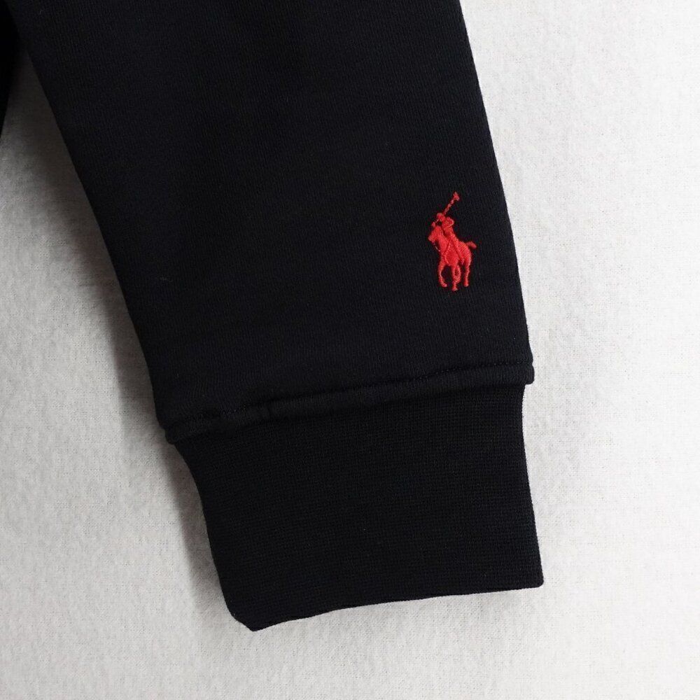 Polo Ralph Lauren Men's Slim Fit Checked Big Pony Logo Fleece Hoodie Black XL - Picture 7 of 15